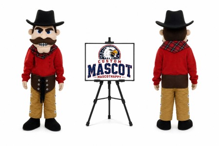 Bearded Man Cowboy Mascot Costume