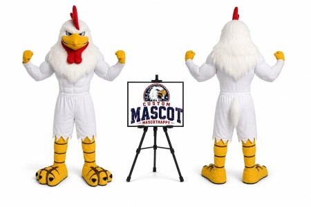 Adult Muscle Chicken Rooster Mascot Costume