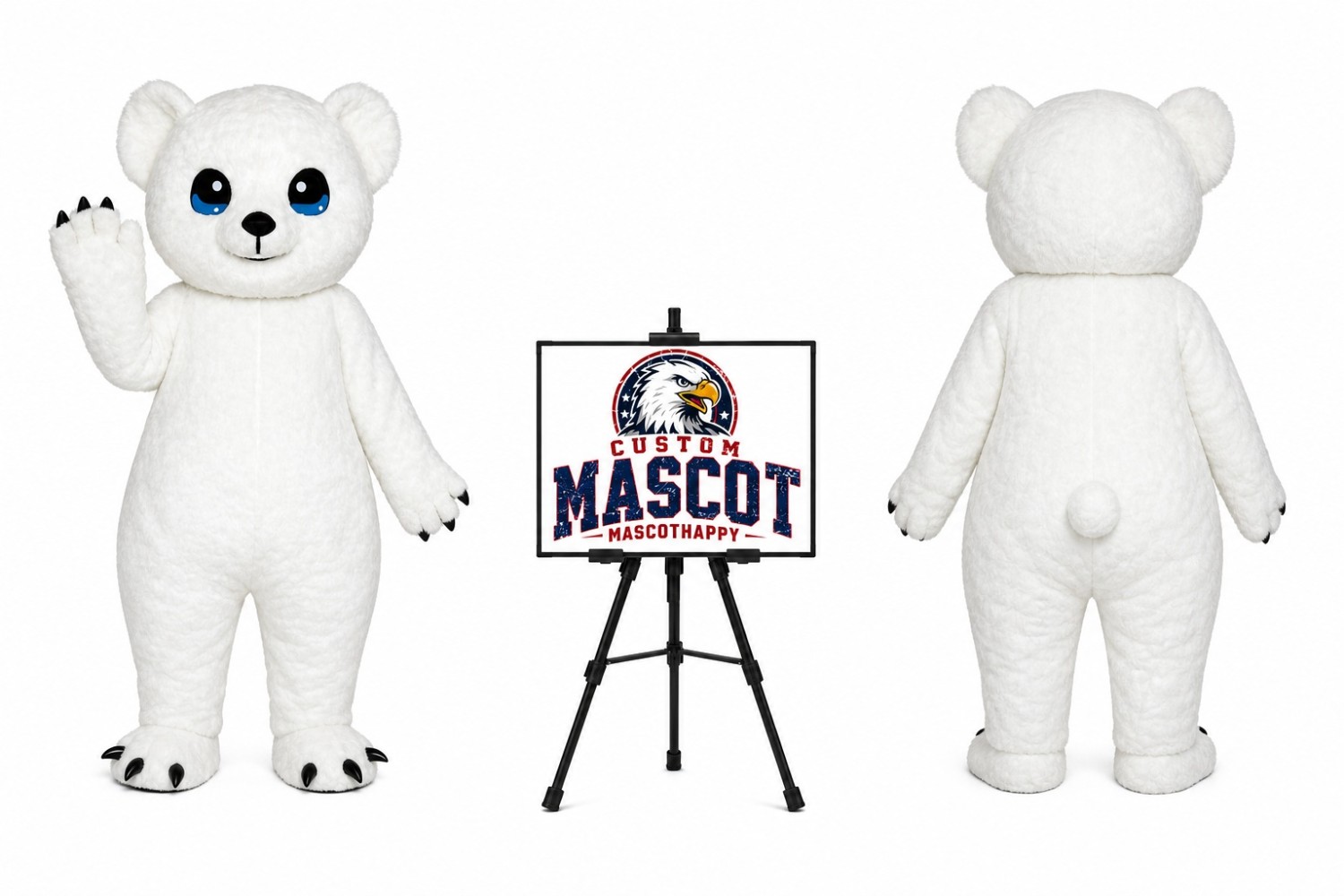 Big Eyes Polar Bear Mascot Costume Big Eyes Polar Bear Mascot Costume