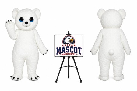 Big Eyes Polar Bear Mascot Costume