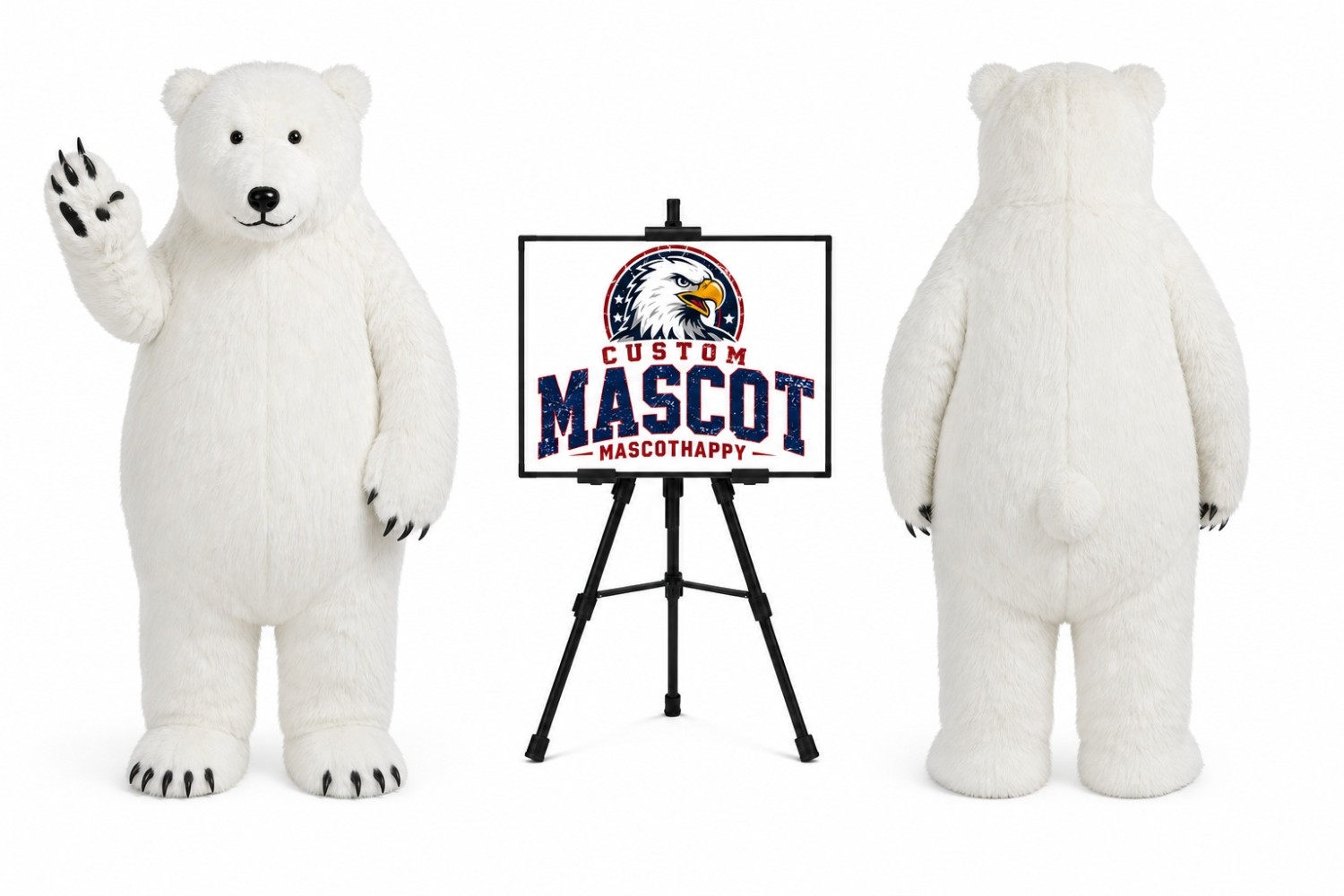 Big Furry Polar Bear Adult Mascot Costume Big Furry Polar Bear Adult Mascot Costume