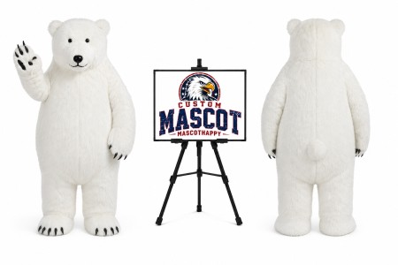 Big Furry Polar Bear Adult Mascot Costume