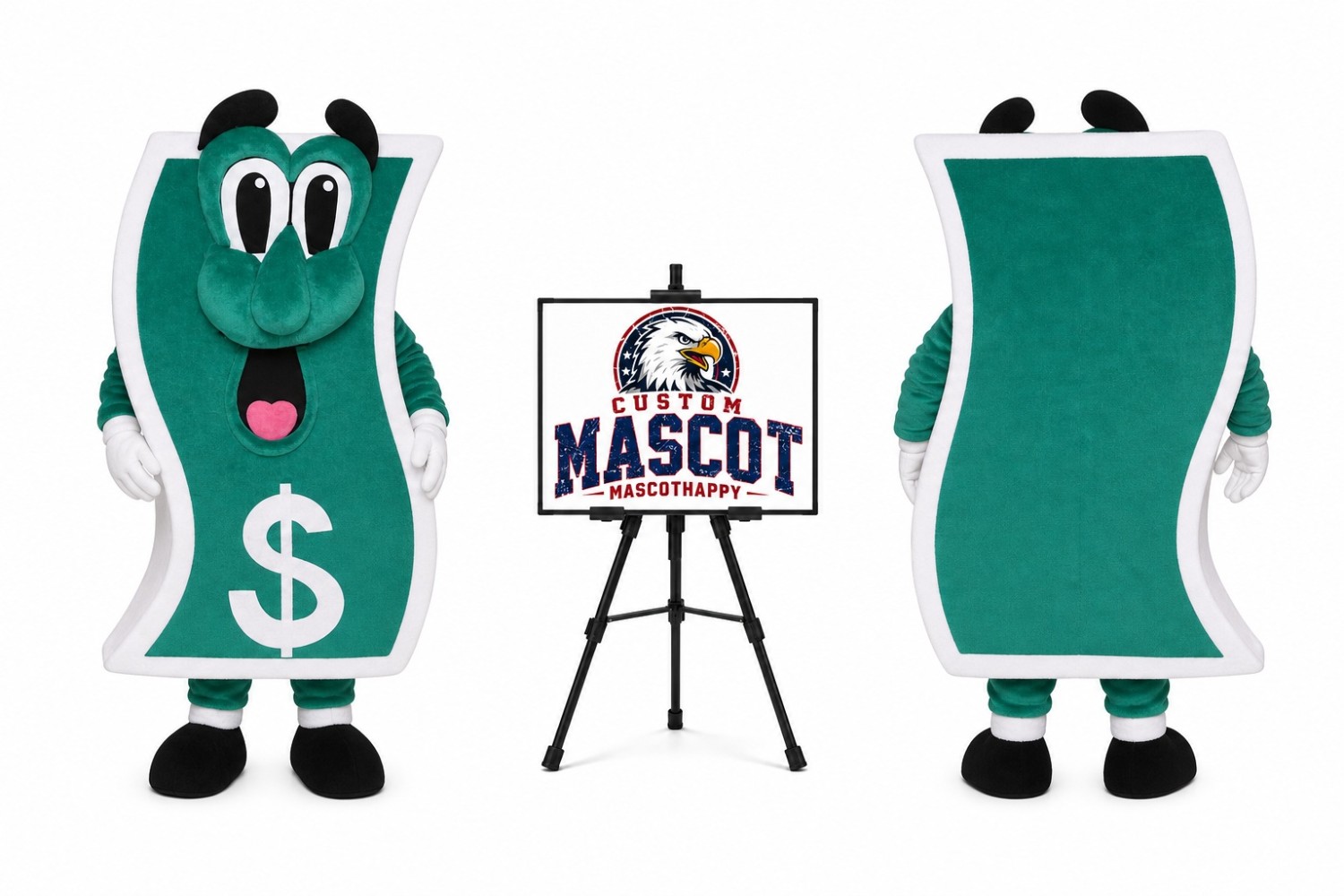 Billy Buck Moneay Cash Mascot Costume Billy Buck Moneay Cash Mascot Costume