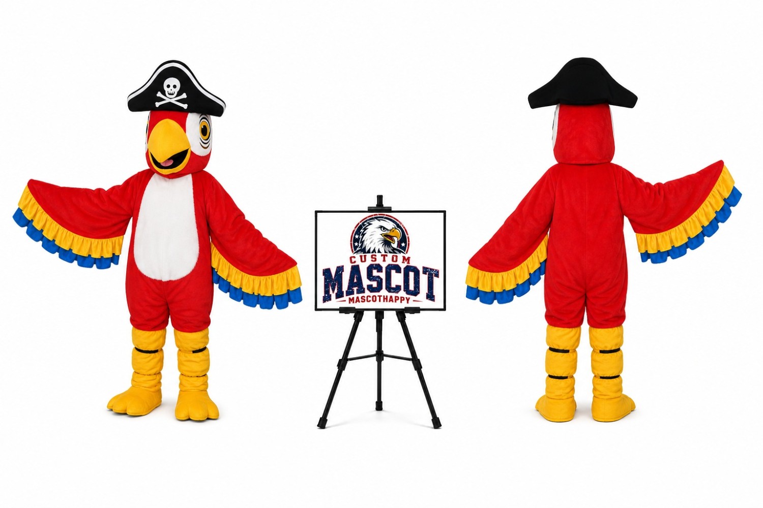 Birds Pirate Parrot Mascot Costume for Parties Birds Pirate Parrot Mascot Costume for Parties