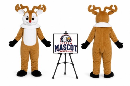 Adult Nose Reindeer Mascot Costume for Christmas Events