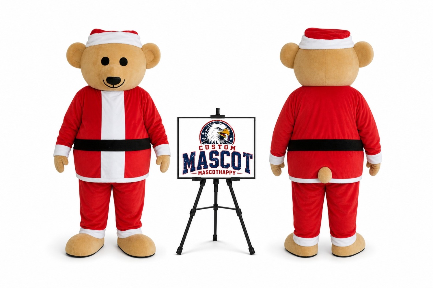 Adult Santa Bear Mascot Costume for Christmas Events Adult Santa Bear Mascot Costume for Christmas Events