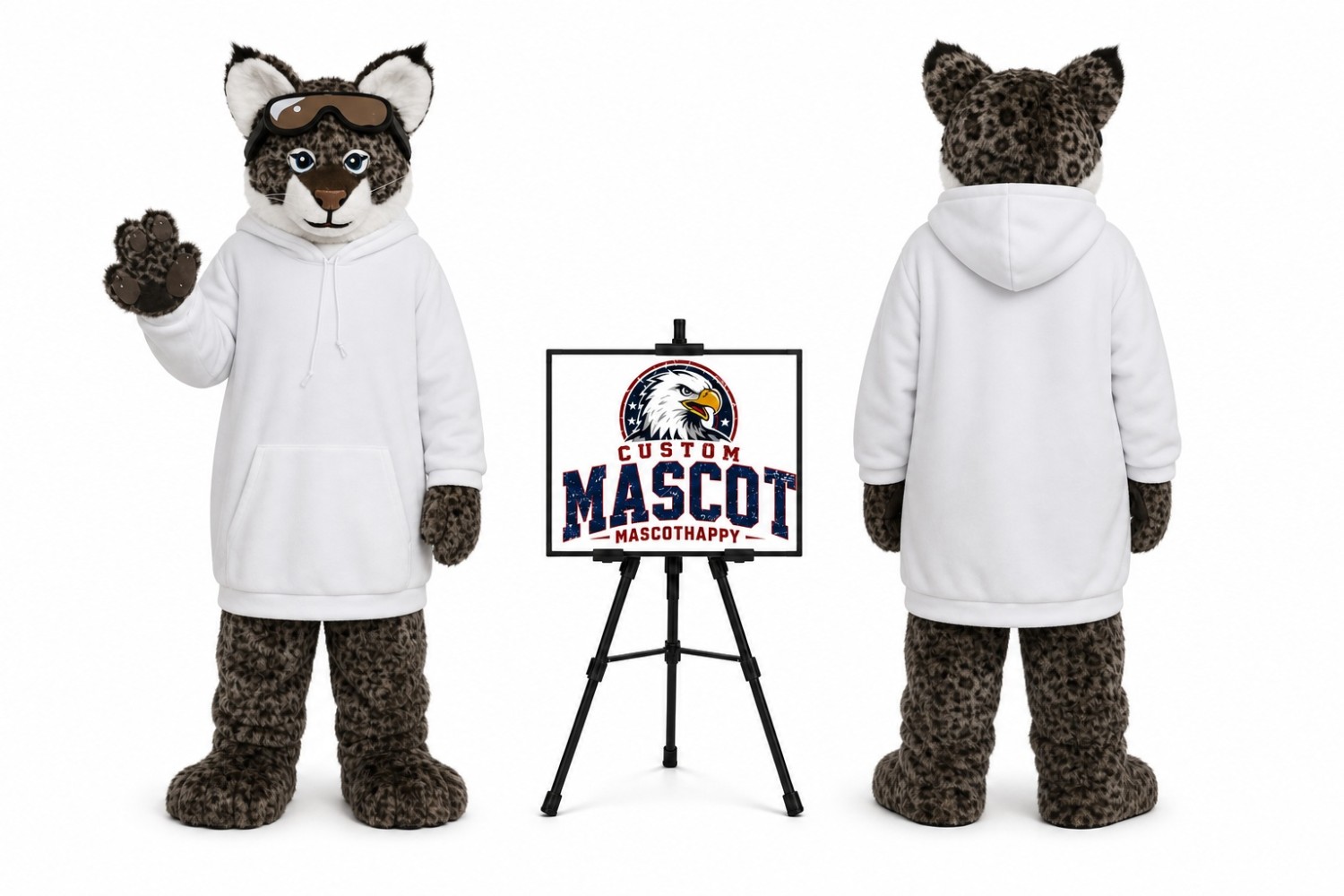 Adult Snow Leopard Mascot Costume Adult Snow Leopard Mascot Costume