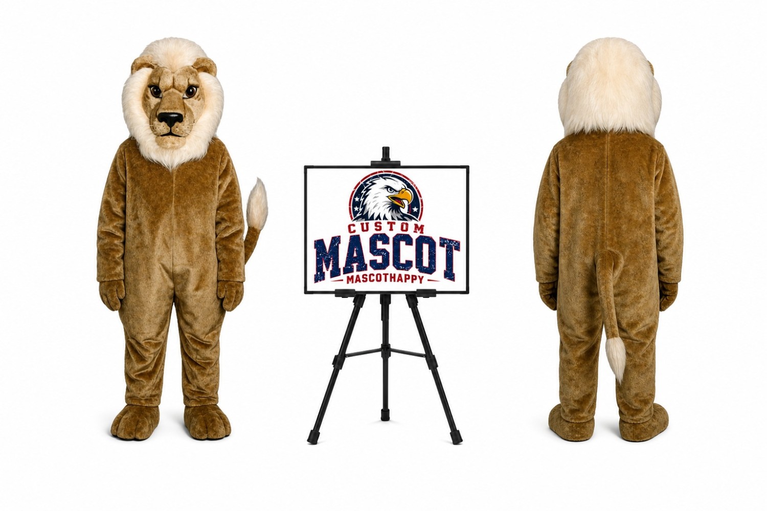 Blonde Lion Mascot Costume Blonde Lion Mascot Costume
