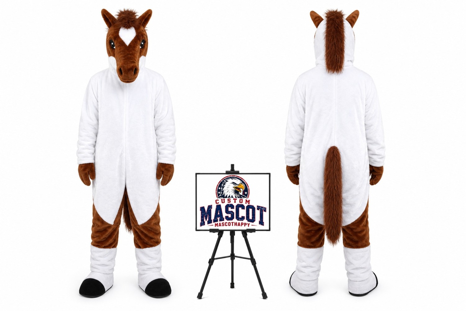 Piebald Horse Mascot Costume Piebald Horse Mascot Costume