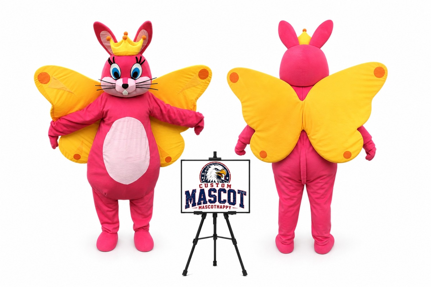 Butterfly Bunny Mascot Costume for Easter Events Butterfly Bunny Mascot Costume for Easter Events
