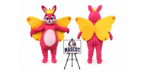 Butterfly Bunny Mascot Costume for Easter Events Butterfly Bunny Mascot Costume for Easter Events