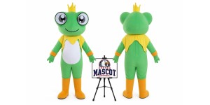 Cartoon Animal Frog Prince Mascot Costume Cartoon Animal Frog Prince Mascot Costume