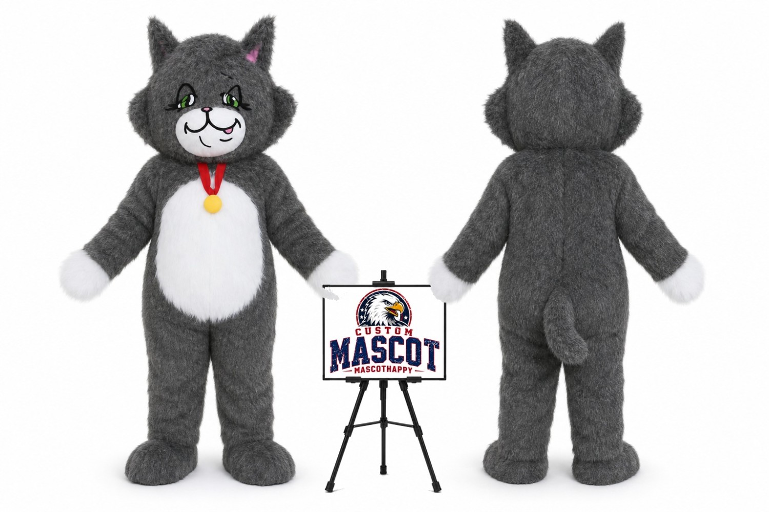 Cartoon Animal Long-Haired Cat Mascot Costume Cartoon Animal Long-Haired Cat Mascot Costume