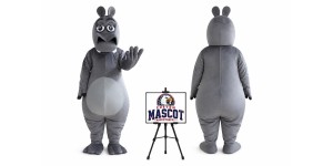 Cartoon Animal Plush Ash Hippo Mascot Costume