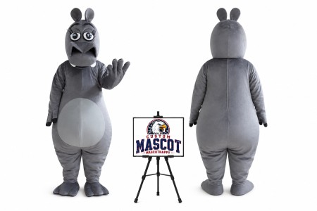 Cartoon Animal Plush Ash Hippo Mascot Costume