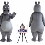Cartoon Animal Plush Ash Hippo Mascot Costume