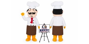 Cartoon Bread Chef Mascot Costume for Food Events Cartoon Bread Chef Mascot Costume for Food Events