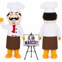 Cartoon Bread Chef Mascot Costume for Food Events