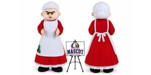 Cartoon Christmas Grandma Mascot Costume for Christmas Events Cartoon Christmas Grandma Mascot Costume for Christmas Events