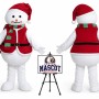 Cartoon Christmas Snowman Mascot Costume for Christmas Events